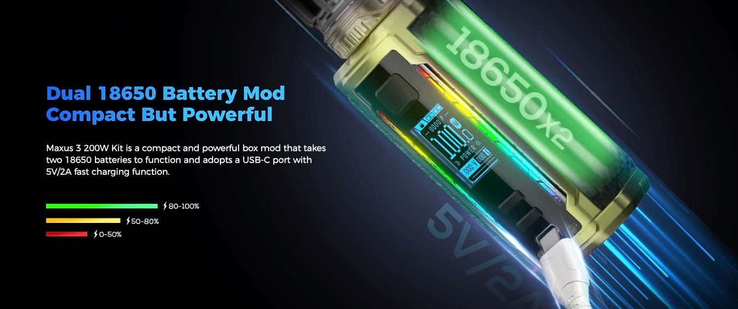 Freemax Maxus 3 Sub-Ohm Vape Kit - Dual 18650 Battery mod
