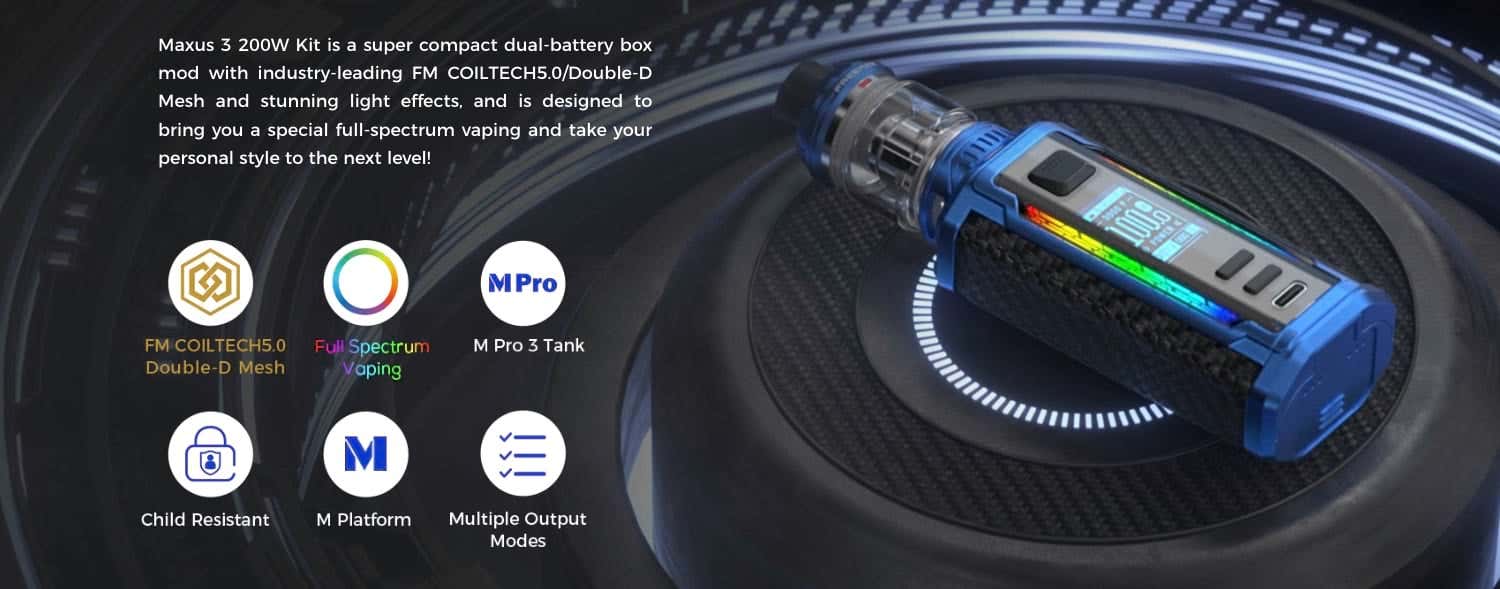 Freemax Maxus 3 DTL 200w Vape Kit - Key features and functions