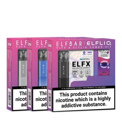 Elf Bar ELFX Pod Kit + Elfliq Nic Salt Combo Kit - Group Image
