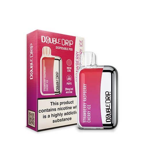Double Drip Disposable Pod Vape Kit 20mg (2%) - Strawberry Raspberry Cherry Ice